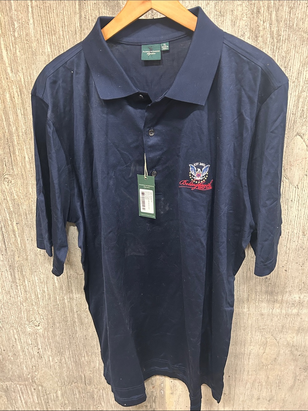 Fairway & Greene Bolingbrook Golf Club Navy Polo with Embroidered Crest XL